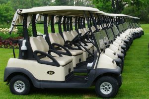 Row of golf carts